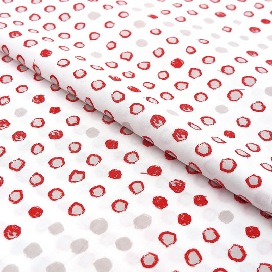 ゆかた 豆輪紋〈海老茶色〉