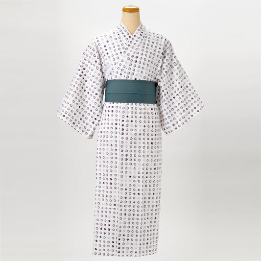 ゆかた 豆輪紋〈茄子紺色〉