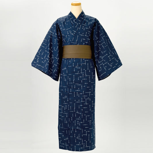 ゆかた 絣〈鉄紺色〉