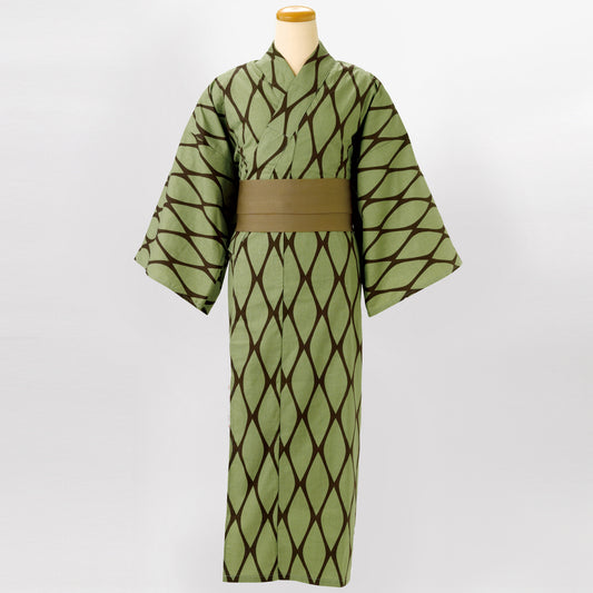 ゆかた 網目格子〈うぐいす〉