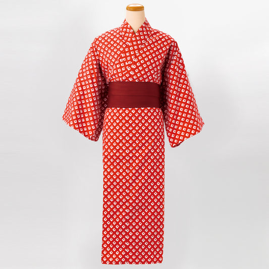 ゆかた 鹿の子〈紅〉