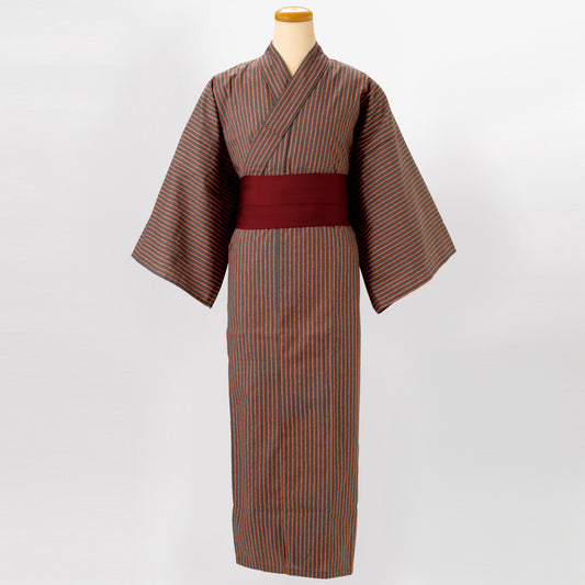 ゆかた ゆらぎ縞〈樺色〉