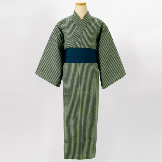 ゆかた ゆらぎ縞〈京苔〉